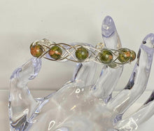 Load image into Gallery viewer, Celtic Inspired Open Bracelet With Natural Stone Beads