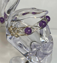 Load image into Gallery viewer, Celtic Inspired Open Bracelet With Natural Stone Beads