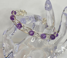 Load image into Gallery viewer, Celtic Inspired Open Bracelet With Natural Stone Beads