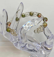Load image into Gallery viewer, Celtic Inspired Open Bracelet With Natural Stone Beads