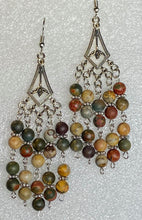 Load image into Gallery viewer, Picasso Jasper Chandelier Statement Earrings