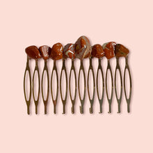 Load image into Gallery viewer, Red Jasper Hair Combs