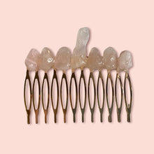 Load image into Gallery viewer, Rose Quartz Hair Combs