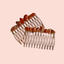 Load image into Gallery viewer, Red Jasper Hair Combs