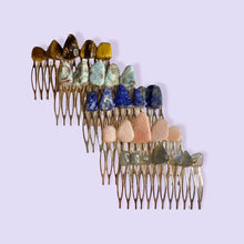 Load image into Gallery viewer, Hair Combs with Natural Stones