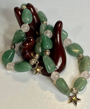 Load image into Gallery viewer, Green Aventurine and Rose Quartz Stretch Bracelet