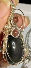 Load image into Gallery viewer, Rainbow Obsidian with Pink Tourmaline Pendant