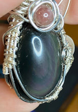 Load image into Gallery viewer, Rainbow Obsidian with Pink Tourmaline Pendant