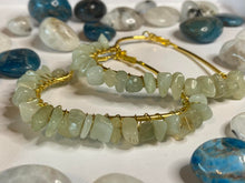 Load image into Gallery viewer, Light Green Jade Heart Shaped Hoop Earrings