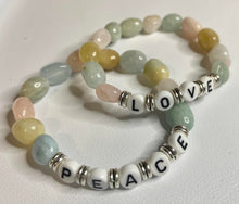 Load image into Gallery viewer, Morganite Love and Peace Bracelets