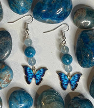 Load image into Gallery viewer, Pretty Blue Butterfly Earrings
