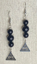 Load image into Gallery viewer, Black Onyx All Seeing Eye Earrings