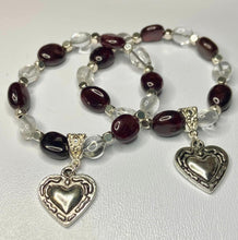 Load image into Gallery viewer, Garnet and Clear Quartz Bracelets