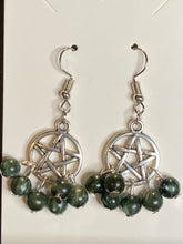 Load image into Gallery viewer, Pentagram and Stone Earrings