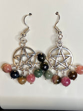 Load image into Gallery viewer, Pentagram and Stone Earrings
