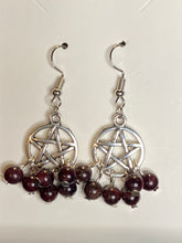 Load image into Gallery viewer, Pentagram and Stone Earrings