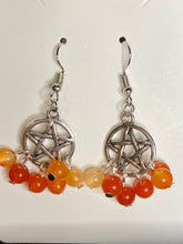 Load image into Gallery viewer, Pentagram and Stone Earrings