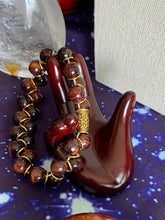 Load image into Gallery viewer, Red Tiger's Eye 3 piece set in Goldtone