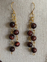 Load image into Gallery viewer, Red Tiger's Eye 3 piece set in Goldtone