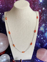 Load image into Gallery viewer, Minimal Carnelian Chain in Silvertone