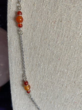 Load image into Gallery viewer, Minimal Carnelian Chain in Silvertone