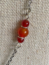 Load image into Gallery viewer, Minimal Carnelian Chain in Silvertone