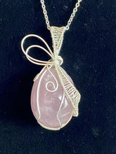 Load image into Gallery viewer, Rose Quartz Ribbon Pendant