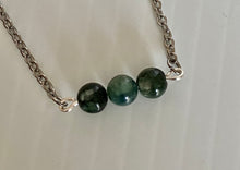 Load image into Gallery viewer, 3 Stone Bead Bar Necklace