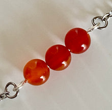 Load image into Gallery viewer, 3 Stone Bead Bar Necklace