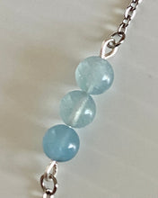 Load image into Gallery viewer, Aquamarine Bar Necklace