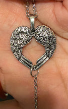 Load image into Gallery viewer, Heart Shaped Angel Wings Charm Necklace