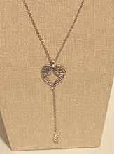 Load image into Gallery viewer, Heart Shaped Angel Wings Charm Necklace