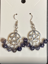 Load image into Gallery viewer, Pentagram and Stone Earrings