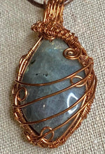 Load image into Gallery viewer, Grey Labradorite in Copper Pendant