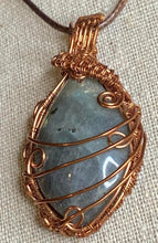 Load image into Gallery viewer, Grey Labradorite in Copper Pendant
