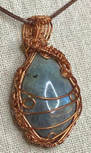 Load image into Gallery viewer, Grey Labradorite in Copper Pendant