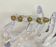 Load image into Gallery viewer, Celtic Inspired Open Bracelet With Natural Stone Beads
