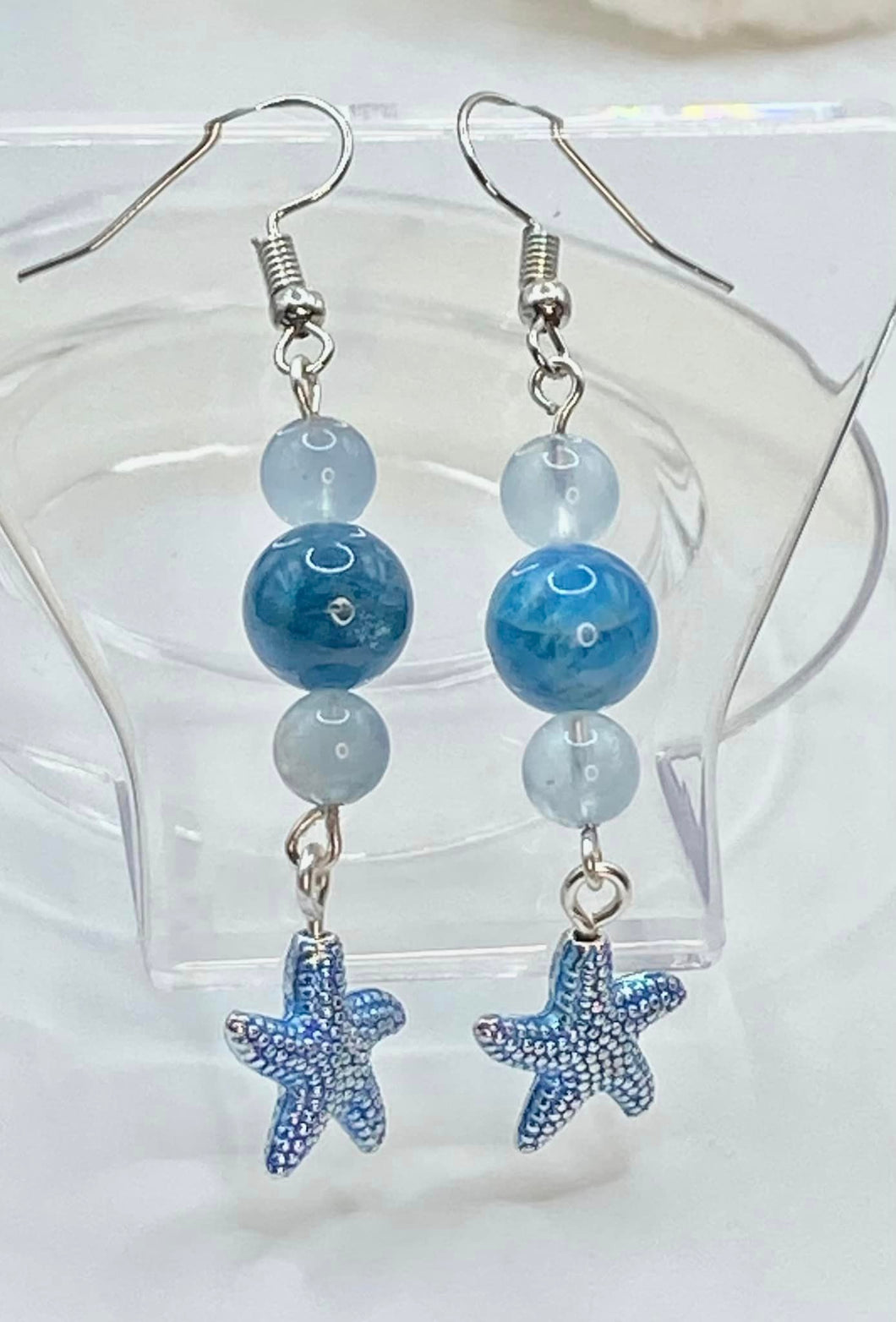 Starfish in Blue Earrings