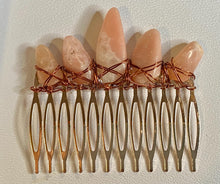 Load image into Gallery viewer, Wire Wrapped Natural Stone Hair Combs
