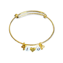 Load image into Gallery viewer, Gold I Love You Bangle
