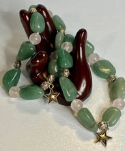 Load image into Gallery viewer, Green Aventurine and Rose Quartz Stretch Bracelet
