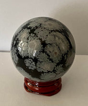 Load image into Gallery viewer, Snowflake Obsidian Sphere

