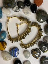 Cargar imagen en el visor de la galería, Labradorite Heart Shaped Hoop Earrings
