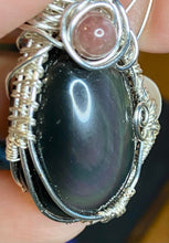 Load image into Gallery viewer, Rainbow Obsidian with Pink Tourmaline Pendant
