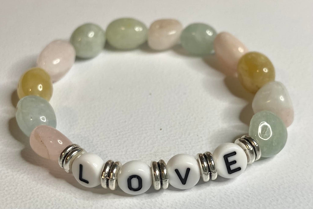 Morganite Love and Peace Bracelets
