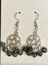 Load image into Gallery viewer, Pentagram and Stone Earrings
