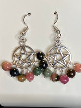 Load image into Gallery viewer, Pentagram and Stone Earrings
