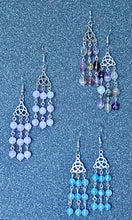 Load image into Gallery viewer, Triquetra and Stone Dangle Earrings
