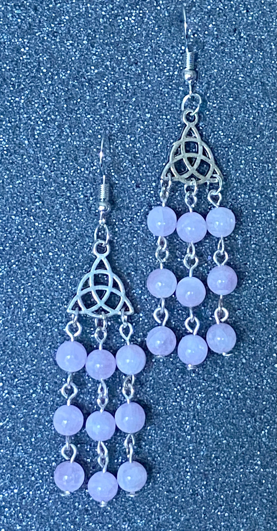 Triquetra and Stone Dangle Earrings