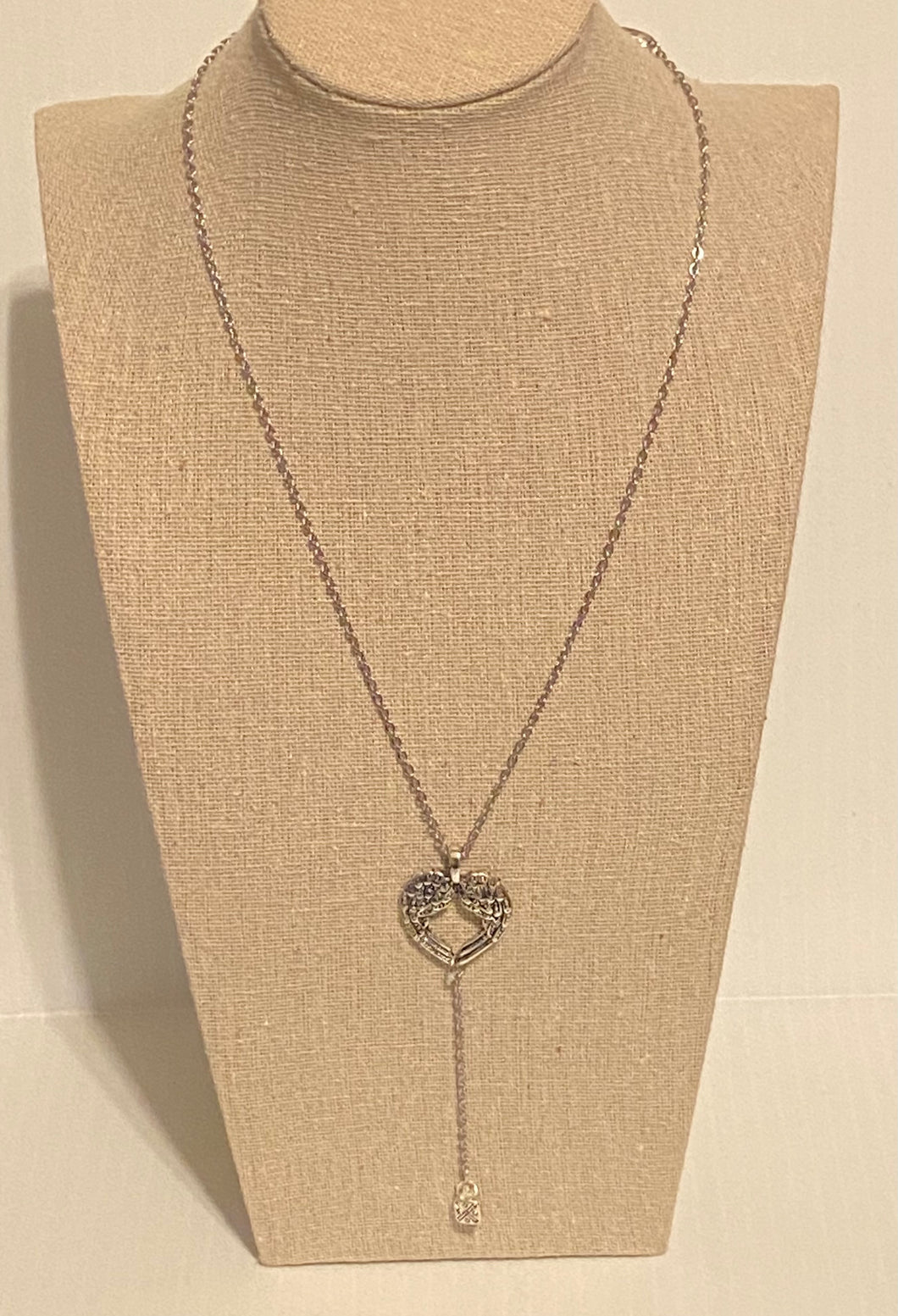 Heart Shaped Angel Wings Charm Necklace